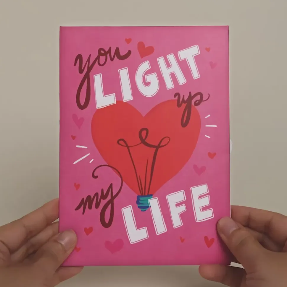 Lovepop Valentine'S Day 2/14|You Light Up My Life Light-Up Pop-Up Card