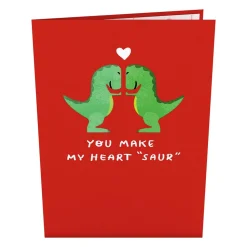 Kids Lovepop Greeting Cards|Valentine'S Day 2/14|You Make My Heart 'Saur' Pop-Up Card