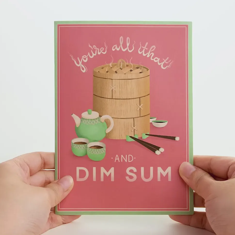 Kids Lovepop Greeting Cards|Valentine'S Day 2/14|You're All That and Dim Sum Pop-Up Card