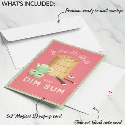 Kids Lovepop Greeting Cards|Valentine'S Day 2/14|You're All That and Dim Sum Pop-Up Card